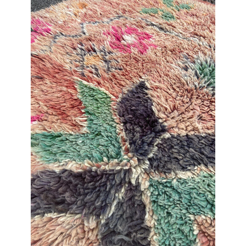 Vintage Berber Boujaad wollen tapijt, Marokko 1980