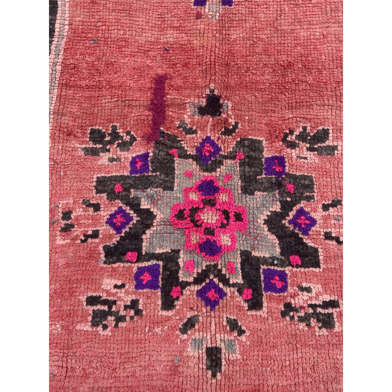 Tapis vintage berbere boujaad en laine, Maroc 1990