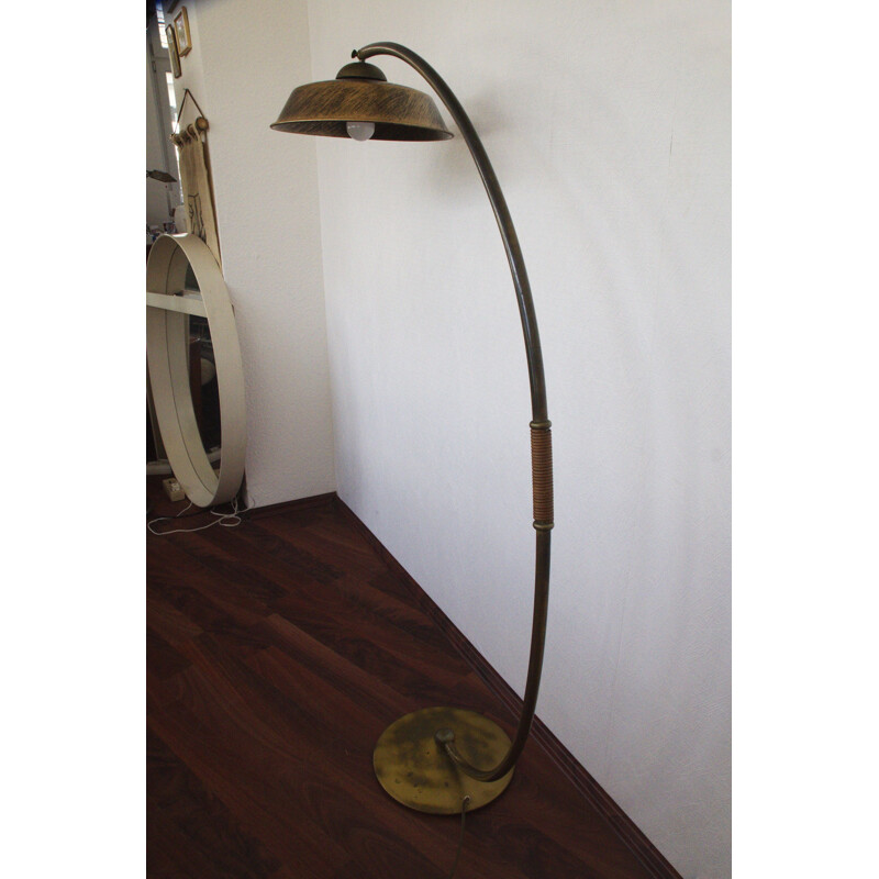 Lampadaire vintage en laiton, 1950