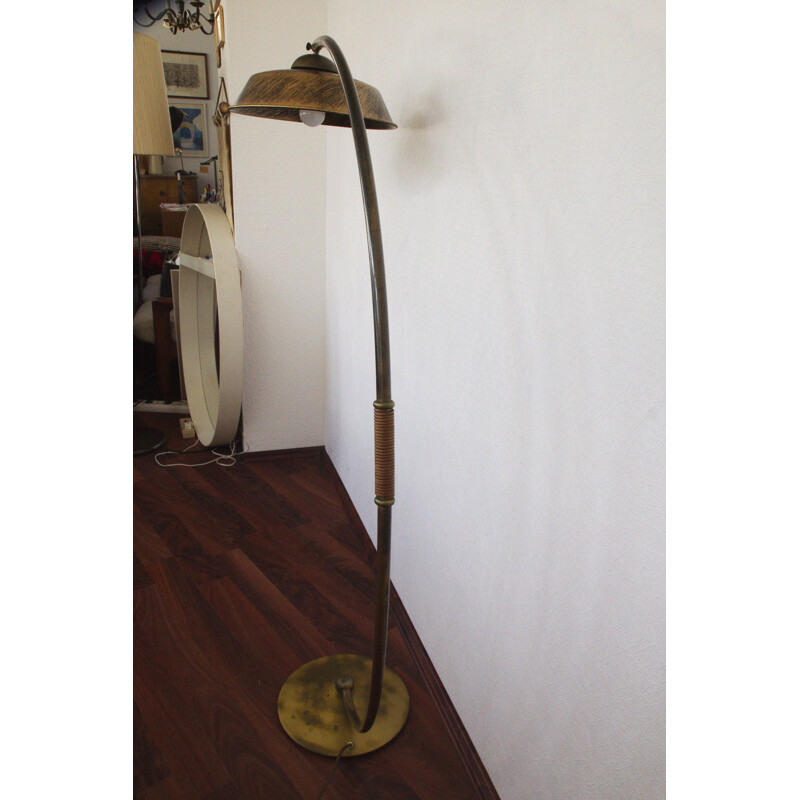 Lampadaire vintage en laiton, 1950