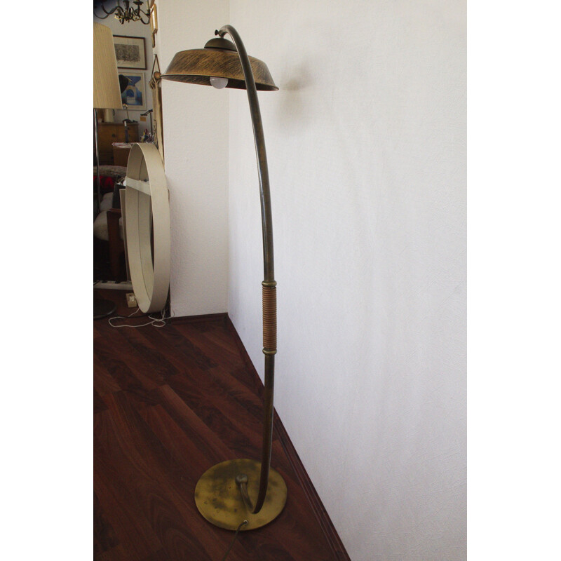 Mid century brass floor lamp, 1950s