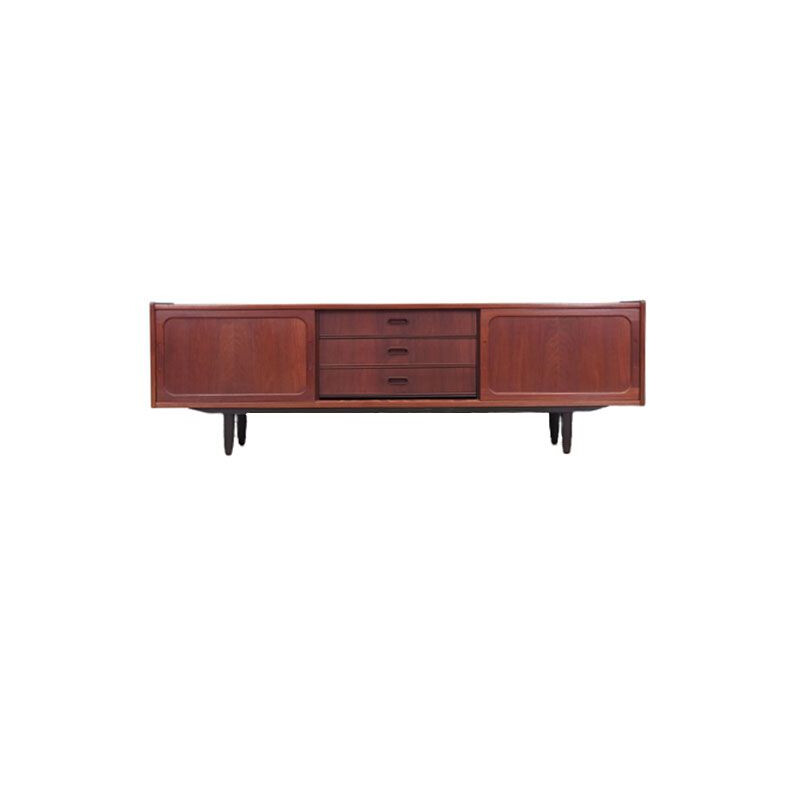 Teak vintage sideboard with sliding door, Denmark 1960s