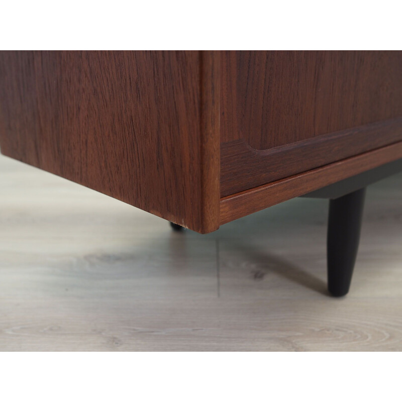 Teak vintage sideboard with sliding door, Denmark 1960s