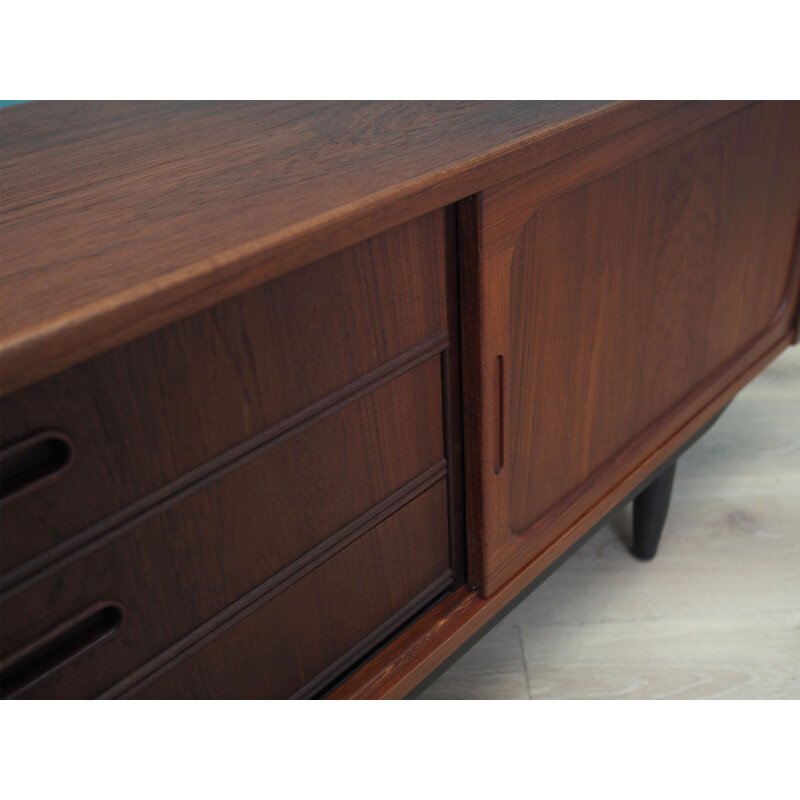 Teak vintage sideboard with sliding door, Denmark 1960s