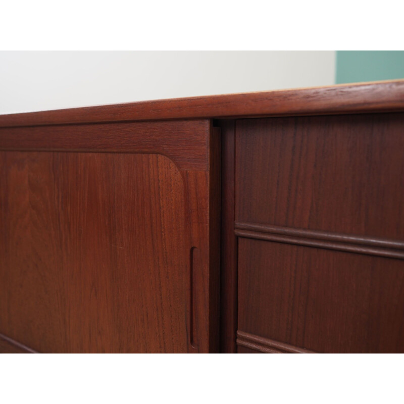 Teak vintage sideboard with sliding door, Denmark 1960s