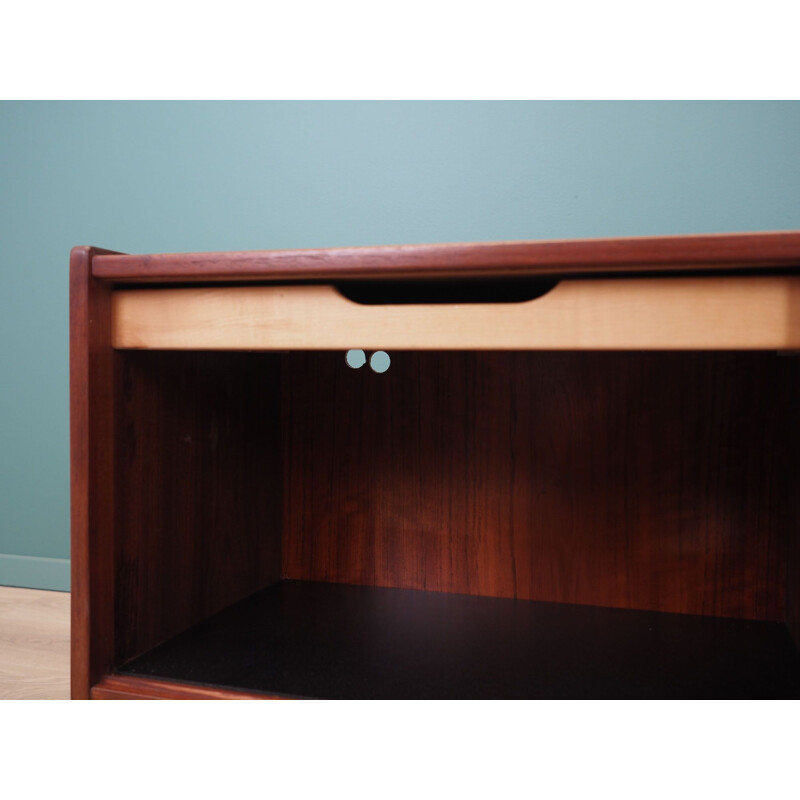 Teak vintage sideboard with sliding door, Denmark 1960s