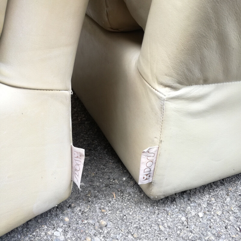 Pair of vintage leather armchairs by Steiner, France 1970