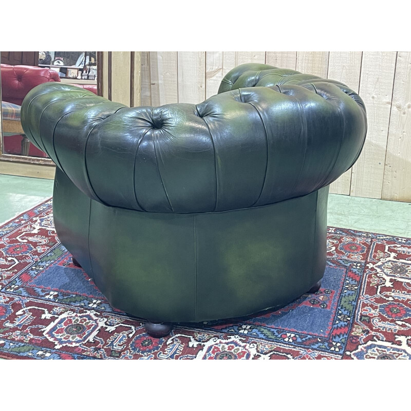 Fauteuil vintage Chesterfield en cuir, 1970