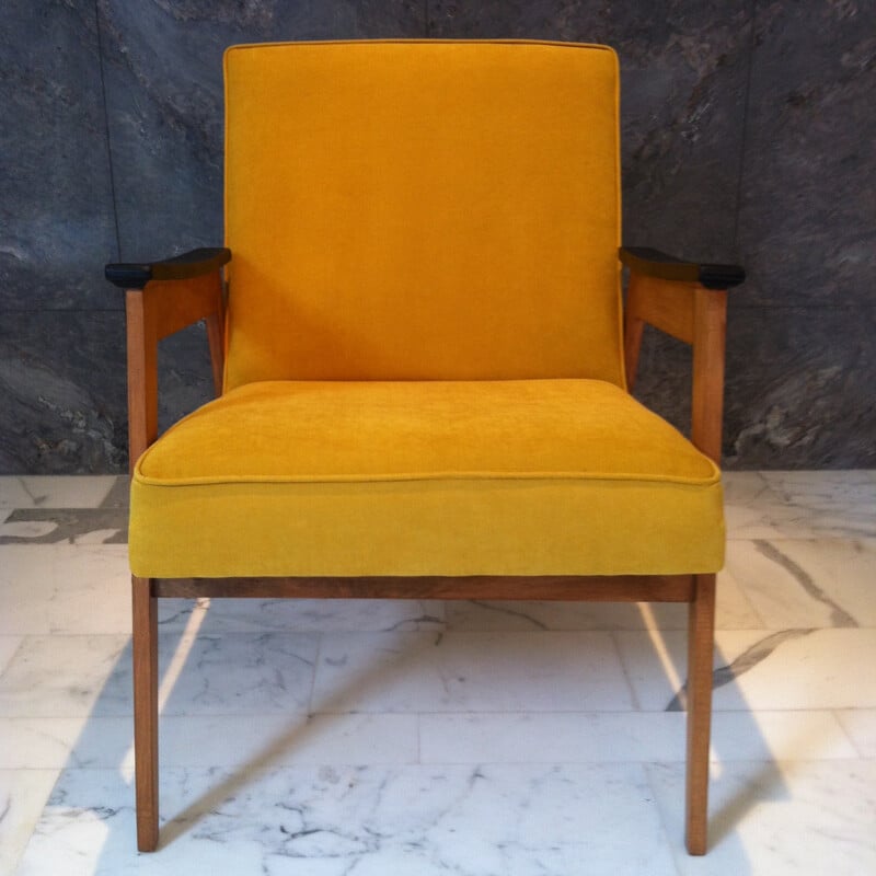 Soviet armchair yellow and black armrests - 1960s
