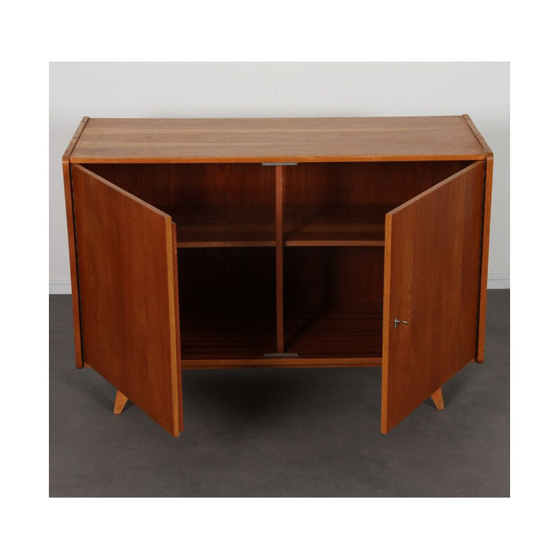 Vintage highboard model U-450 in oakwood by Jiroutek for Interier Praha, Czech Republic 1960