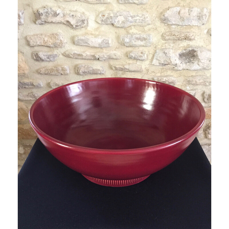 Taça Vintage com vidrado vermelho de Pol Chambost, França