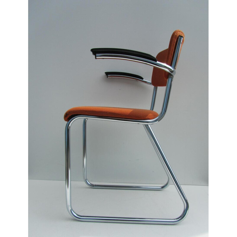 Fana Rotterdam office chair in bakelite and orange fabric, Paul SCHUITEMA - 1940s