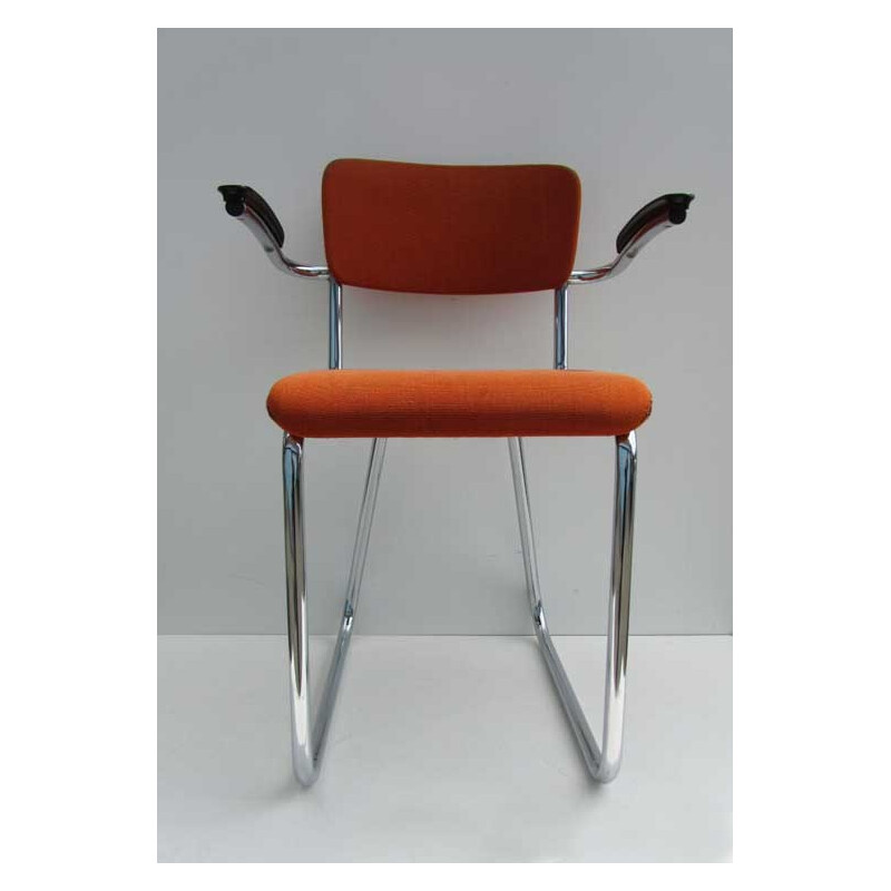 Fana Rotterdam office chair in bakelite and orange fabric, Paul SCHUITEMA - 1940s