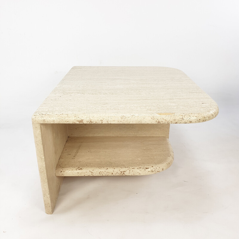 Mid-century Italian travertine coffee table, 1980s