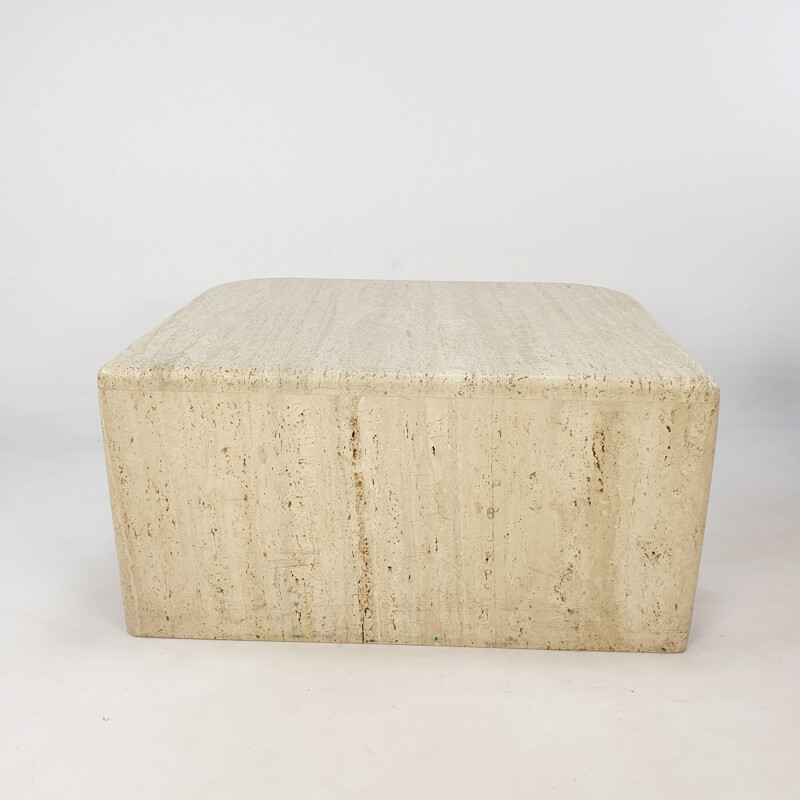 Mid-century Italian travertine coffee table, 1980s