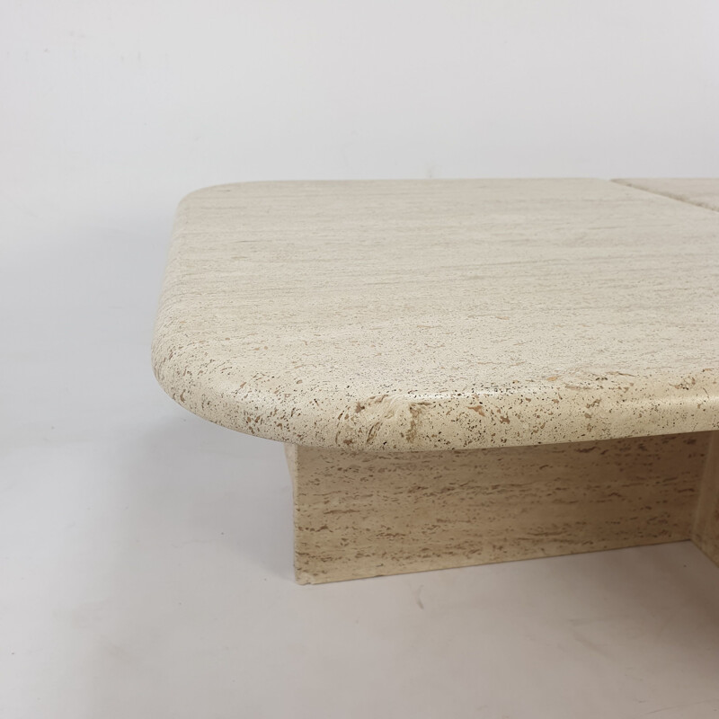 Mid-century Italian travertine coffee table, 1980s