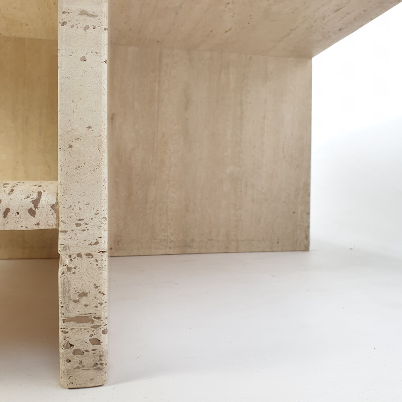 Mid-century Italian travertine coffee table, 1980s