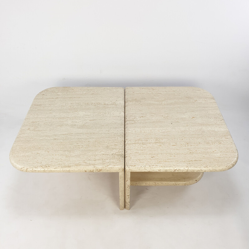 Mid-century Italian travertine coffee table, 1980s