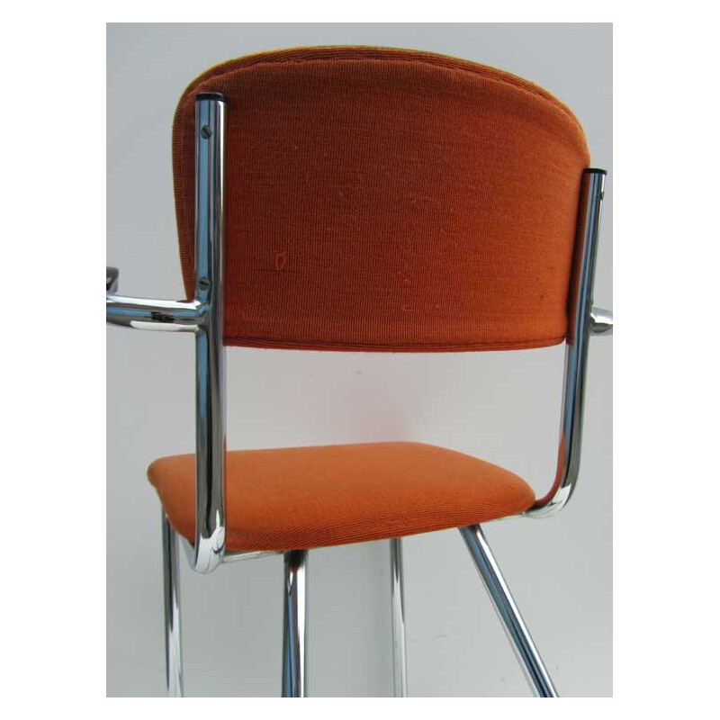 Fana Rotterdam office chair in bakelite and orange fabric, Paul SCHUITEMA - 1940s