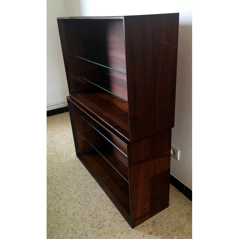 Pair of Scandinavian rosewood wall shelves, 1960