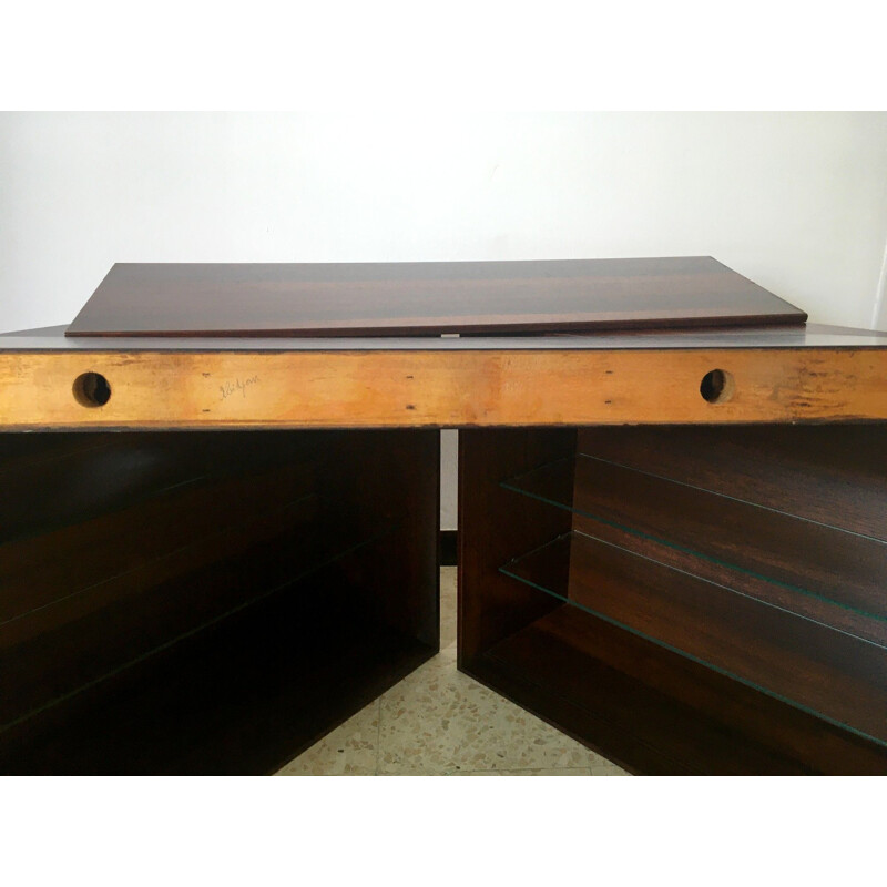 Pair of Scandinavian rosewood wall shelves, 1960