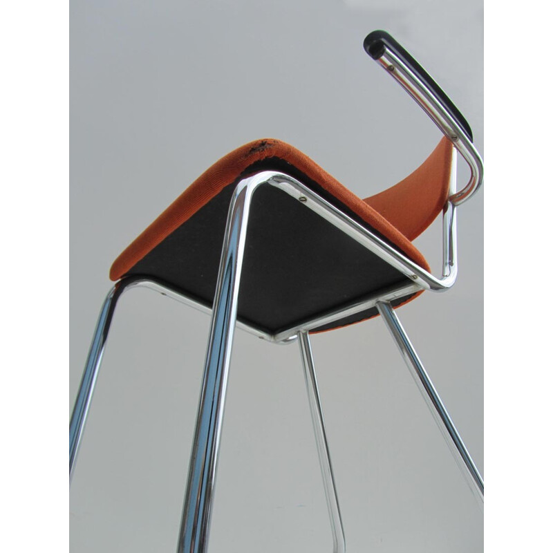 Fana Rotterdam office chair in bakelite and orange fabric, Paul SCHUITEMA - 1940s