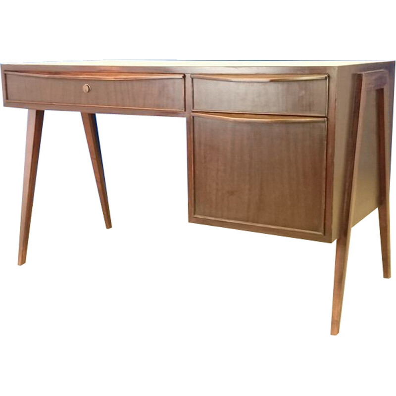 Scandinavian desk with compass feets - 1970s