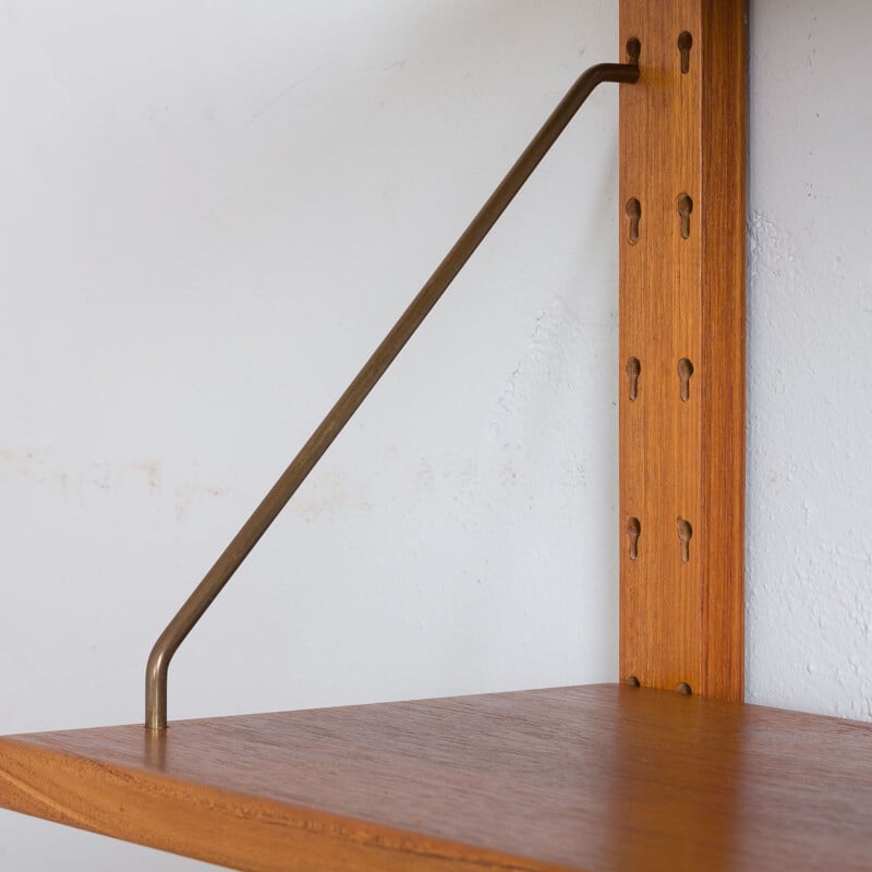 Danish vintage teak wall unit with a desk and 2 drawers, 1960s