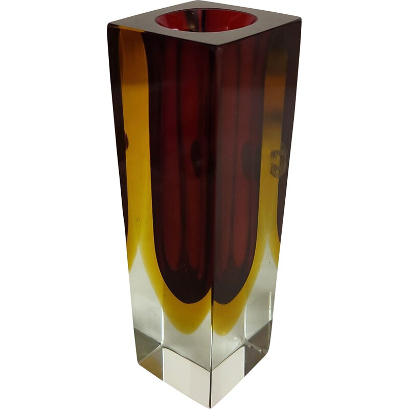 Vintage Sommerso Murano glass vase, Italy 1960s