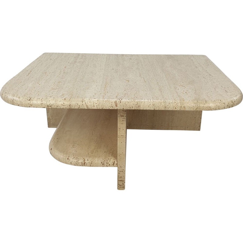 Mid-century Italian travertine coffee table, 1980s