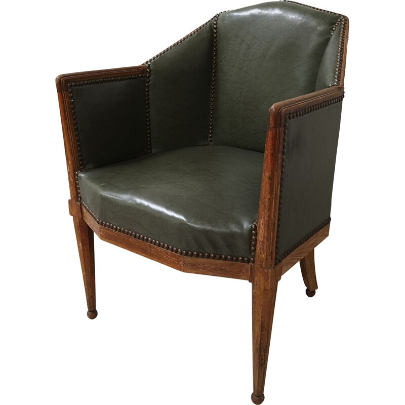 Mid-century leather armchair