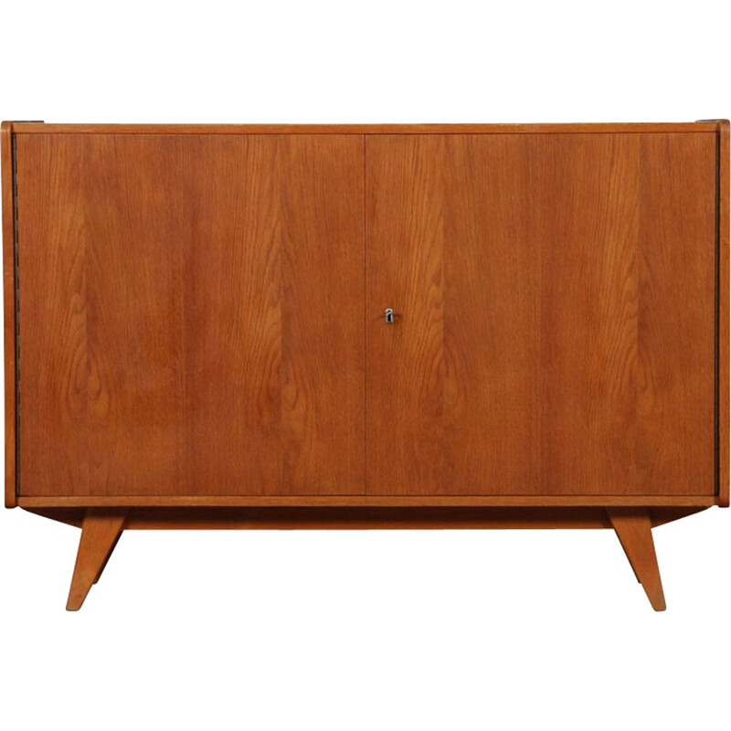 Vintage highboard model U-450 in oakwood by Jiroutek for Interier Praha, Czech Republic 1960