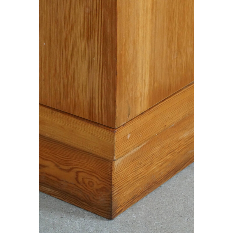 Mid century cubist cabinet in pine, 1980s