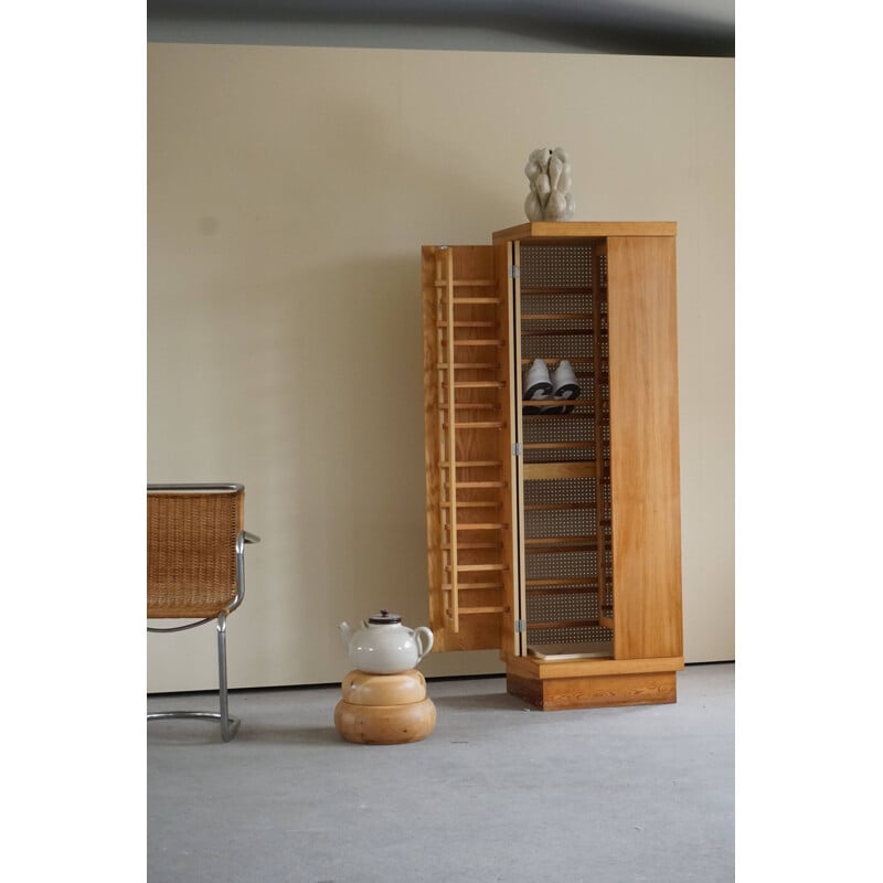 Mid century cubist cabinet in pine, 1980s