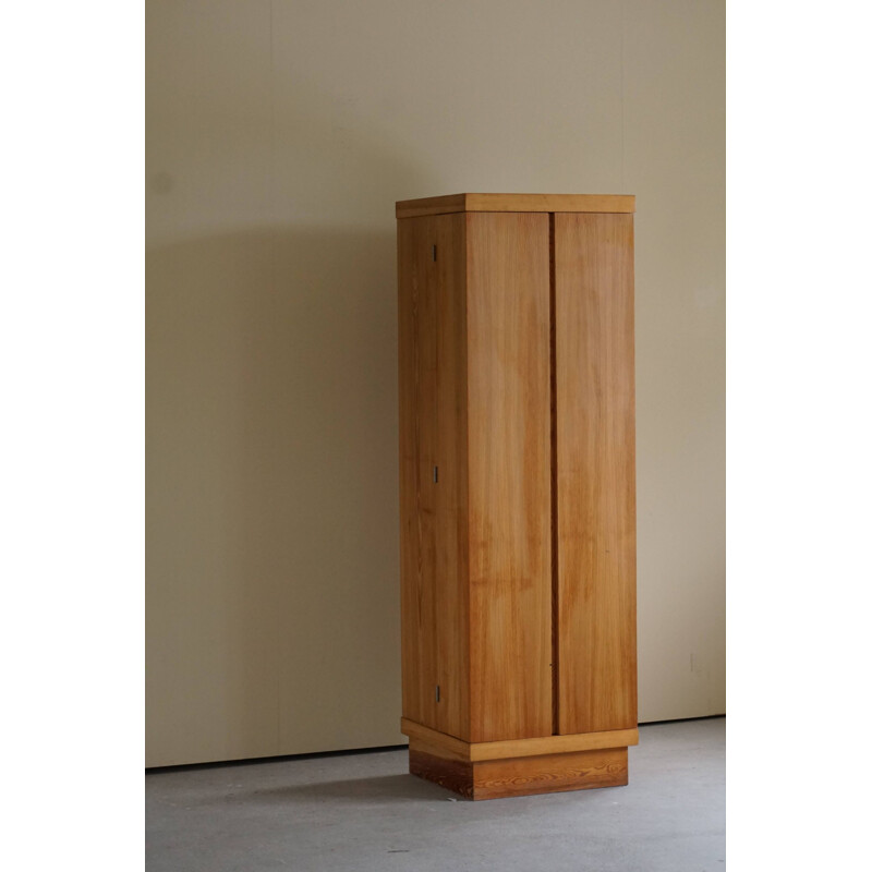 Mid century cubist cabinet in pine, 1980s