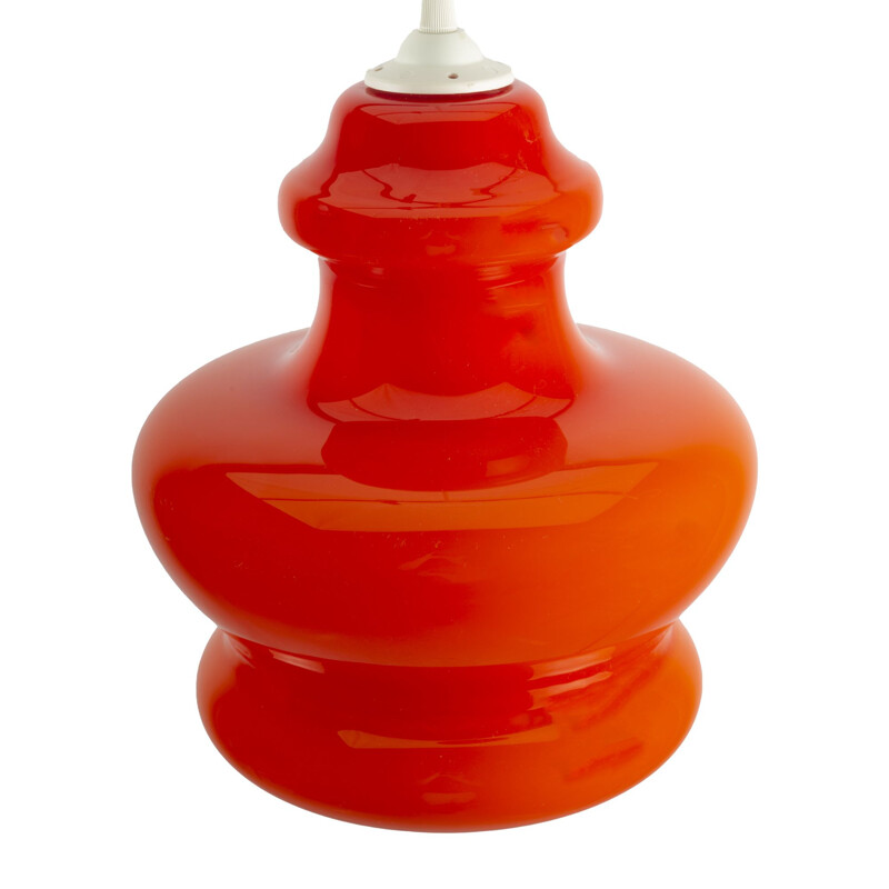 Vintage-Hängeleuchte aus orangefarbenem Glas für Peil