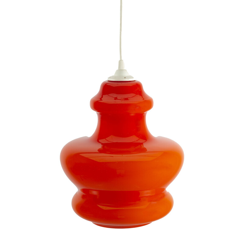 Vintage-Hängeleuchte aus orangefarbenem Glas für Peil