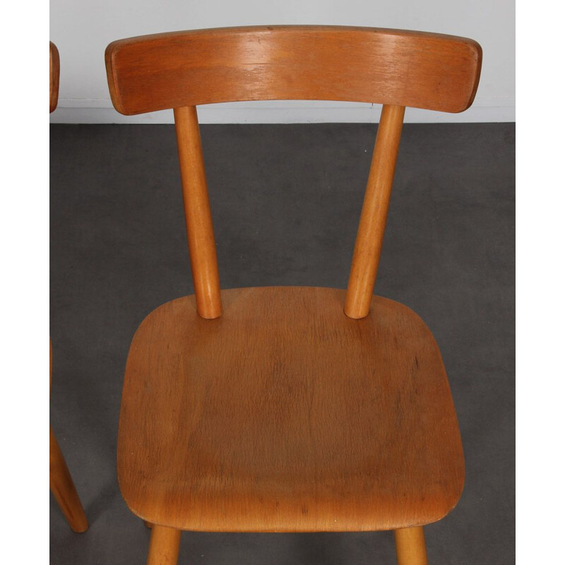 Ensemble de 3 chaises vintage par Ton, 1960