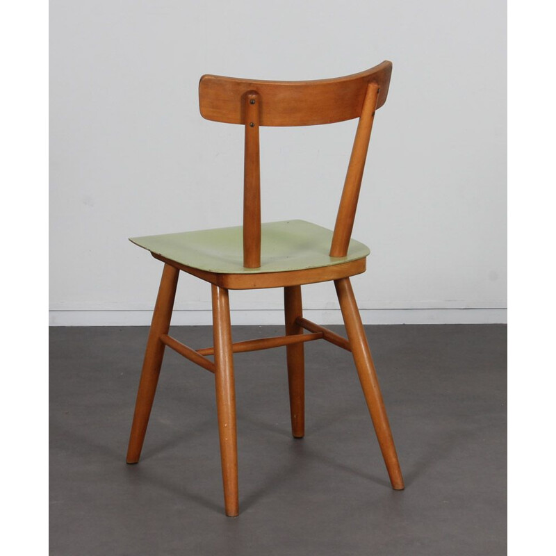 Set of 4 vintage green chairs by Ton, 1960