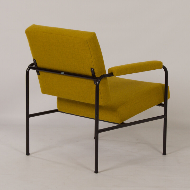 Mid century yellow G 3015 armchair by W.H. Gispen for Riemersma, 1960s