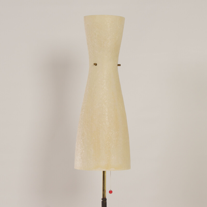 Vintage floor lamp with fiberglass shade, Germany 1950