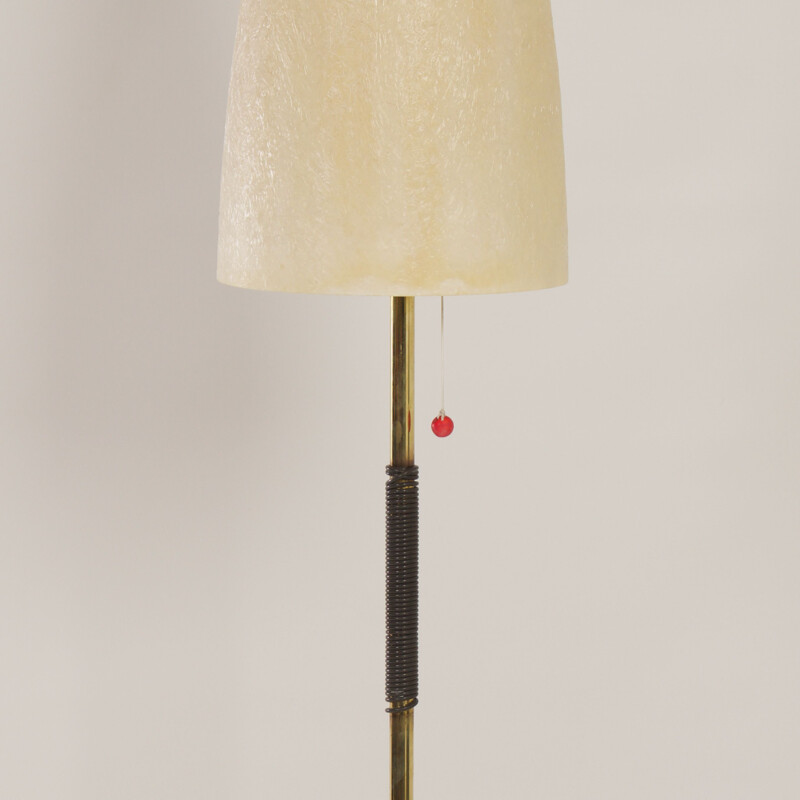 Lampadaire vintage avec abat-jour en fibre de verre, Allemagne 1950