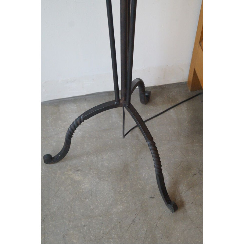 Vintage ethnic wrought iron floor lamp, 1960