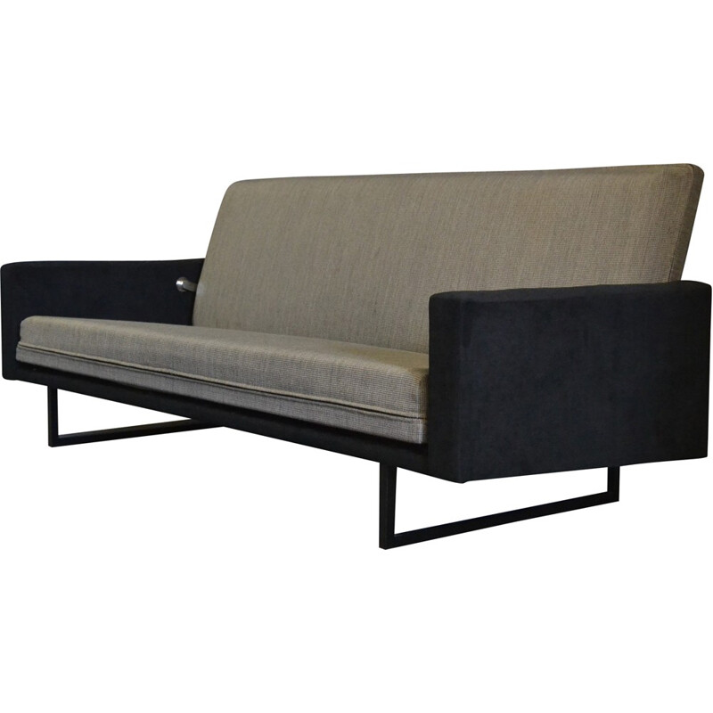 Steiner sofa in metal and grey fabric, René Jean CAILLETTE - 1960s