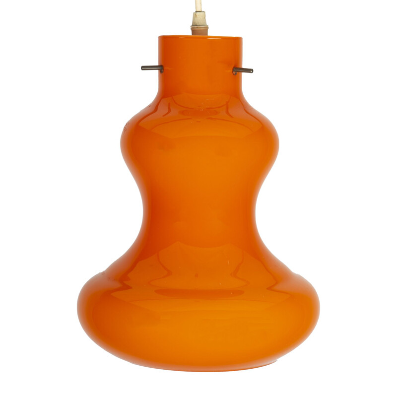 Hourglass" vintage hanglamp in oranje glas voor Peil