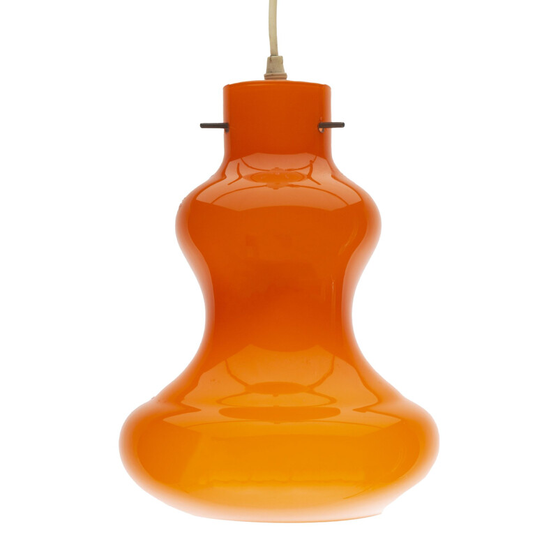 Hourglass" vintage hanglamp in oranje glas voor Peil