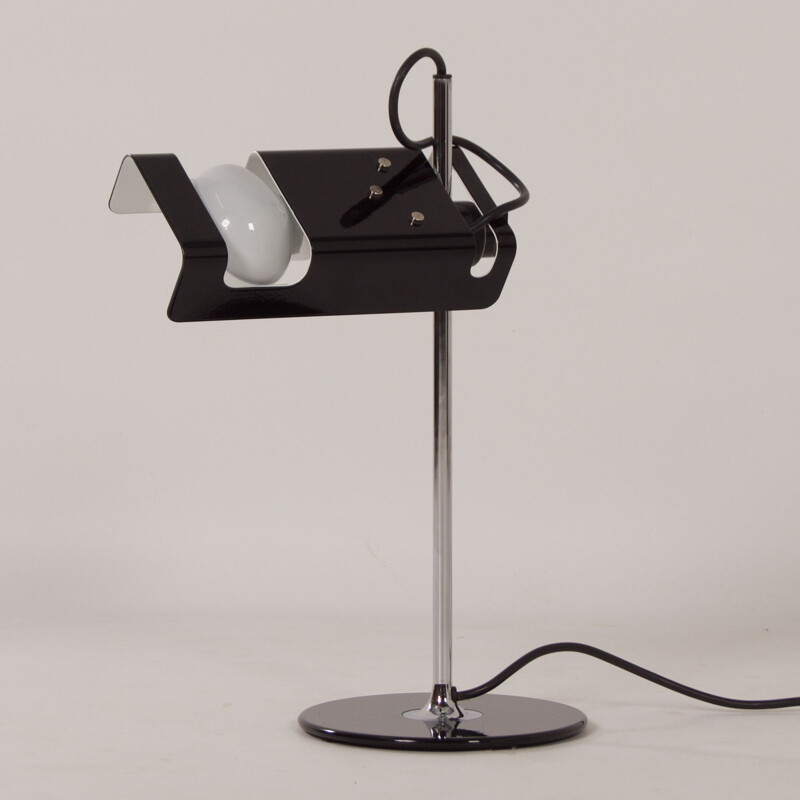 Black vintage desk lamp by Joe Colombo for Oluce, 1990s