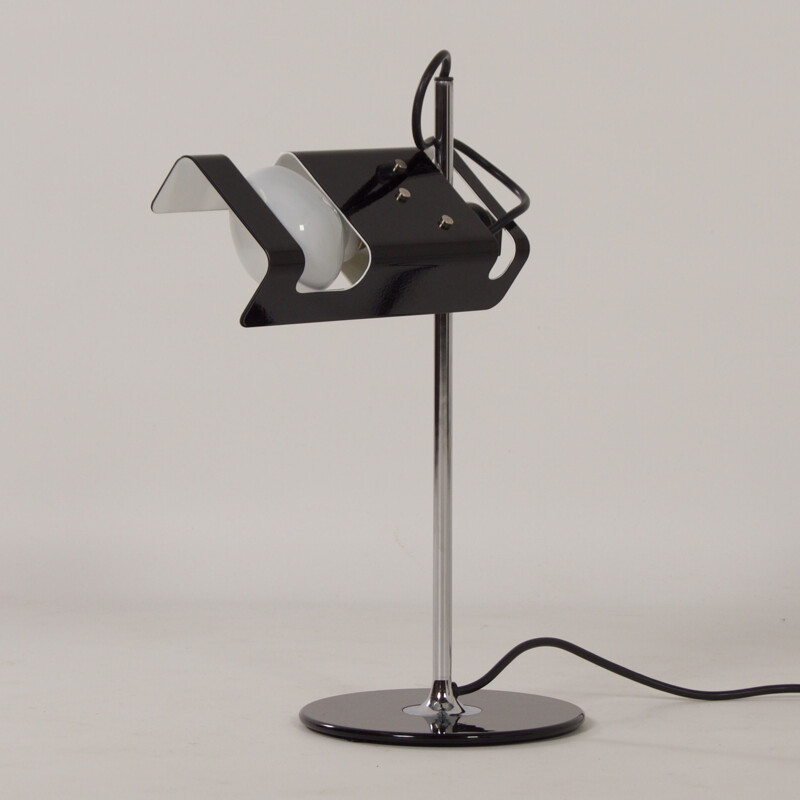 Black vintage desk lamp by Joe Colombo for Oluce, 1990s