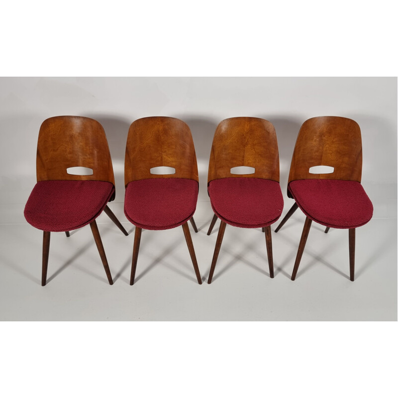 Conjunto de 4 cadeiras minimalistas de Bratislava vintage, 1960