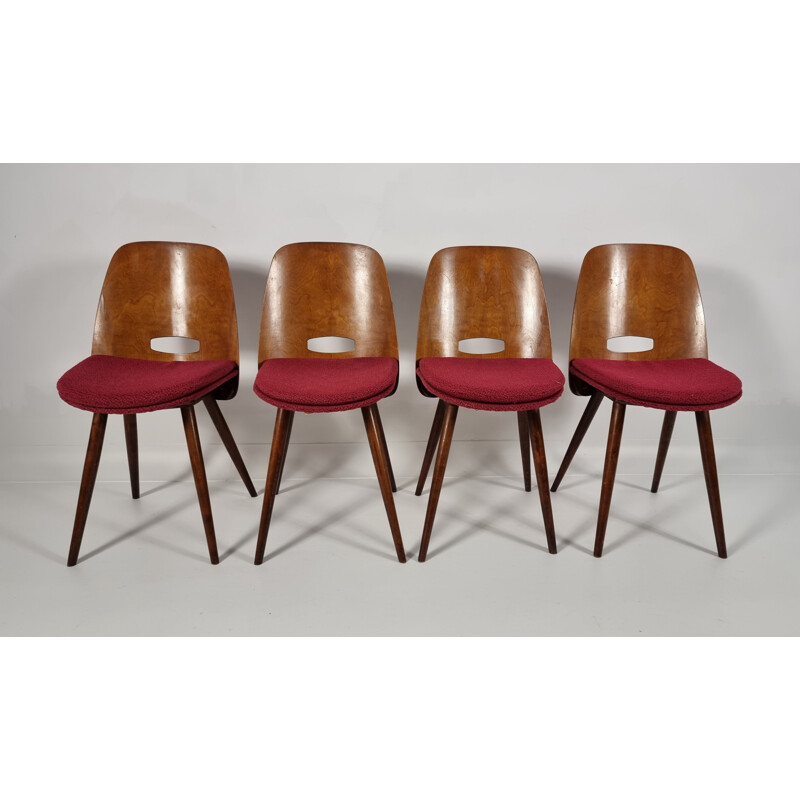 Set di 4 sedie vintage minimaliste Bratislava, 1960